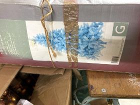 Christmas Tree in box with large box of Decorations