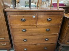A Victorian mahogany chest of drawers A/F (102cm x 44cm x 106cm) COLLECT ONLY