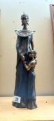 A The Leonardo collection figure of African woman & Child height 43cm