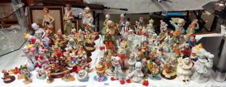 An extensive collection of clown figures resin & ceramic
