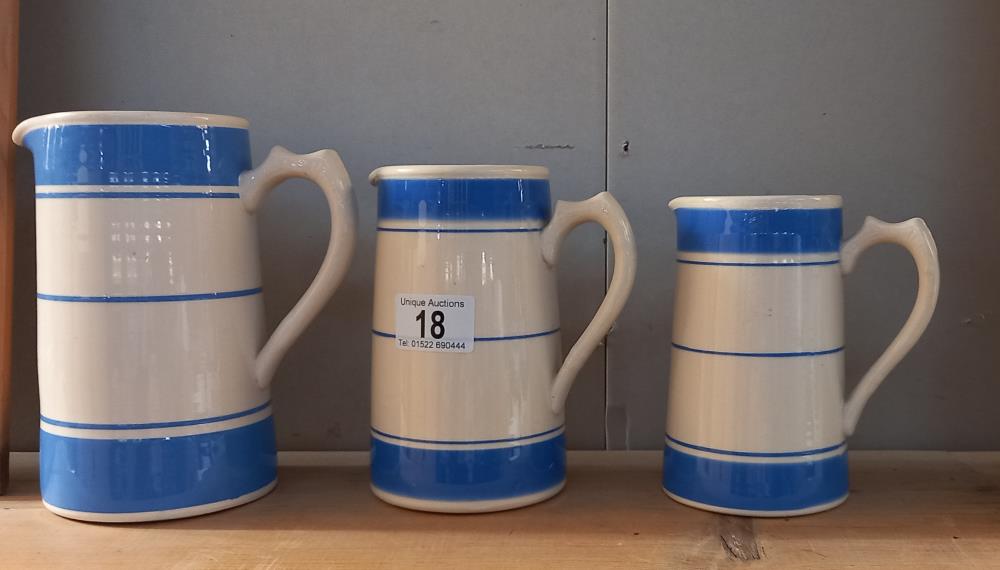 A set of Price Brothers graduating jugs