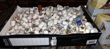A large collection of thimbles including 10 to 15 Disney & Royalty