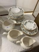A part crown Staffordshire dinner service & 3 Royal Wessex ironside jugs