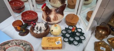 A quantity of vintage kitchenalia etc including Chicken dish COLLECT ONLY