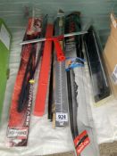 A Selection of new wiper blades, warning triangle & screen scraper