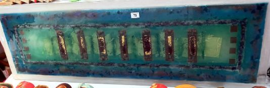 A large coloured glass panel 44cm x 134cm x 8mm COLLECT ONLY