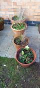 4 terracotta plant pots