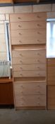 3 Cream chests of drawers 70 x 74 x 40cm