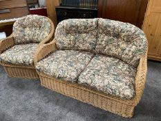 A 2 piece Wicker conservatory suite COLLECT ONLY