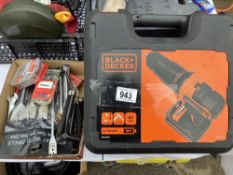 A cased Black & Decker Drill & Bits
