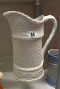 A large white glazed Portmeirion peace jug COLLECT ONLY