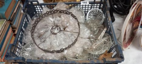 A quantity of chandelier parts & A small chandelier COLLECT ONLY