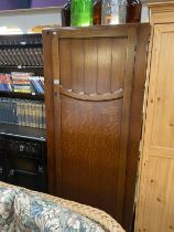 A 1930's gents oak wardrobe (78cm x 43cm x 178cm), COLLECT ONLY