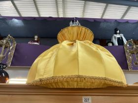 A yellow broad domed lamp shade for a standard lamp (52cm Diameter)