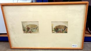 A Peter Radmall water colour 'Litter Over Couch' 1 & 2