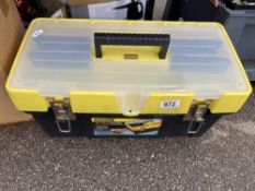 A Stanley heavy duty tool box & contents