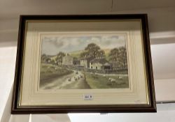 A signed limited edition print of a farm landscape by Anita Hall