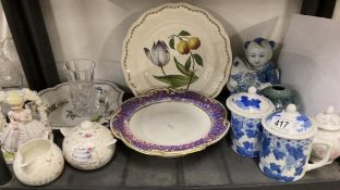 Spode victoria plate two lidded mugs (one lid AF) and other Ceramic/glass items
