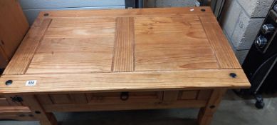 A Mexican pine coffee table