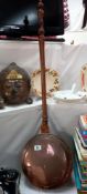 A Victorian copper bed warming pan COLLECT ONLY