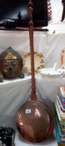 A Victorian copper bed warming pan COLLECT ONLY