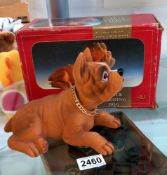 A boxed vintage nodding dog