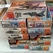 11 boxed Matchbox aeroplane model kits 1:72 scale believed to be complete