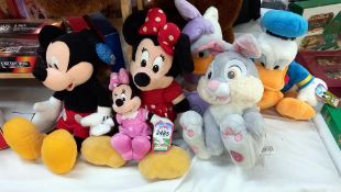 A quantity of Disney plushy toys including Mickey & Donald Duck etc