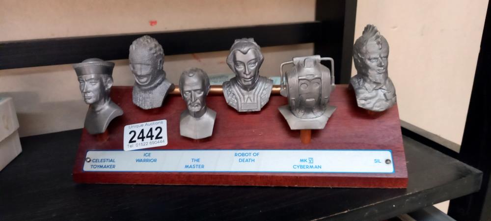A set of 12 fine art casting white metal Doctor Who busts on display stands. 6 Doctors & 6 - Image 3 of 3