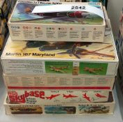 9 boxed frog aeroplane model kits 1:72 scale believed to be complete