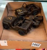 4 tinplate Tri-ang Minic clockwork Jeeps