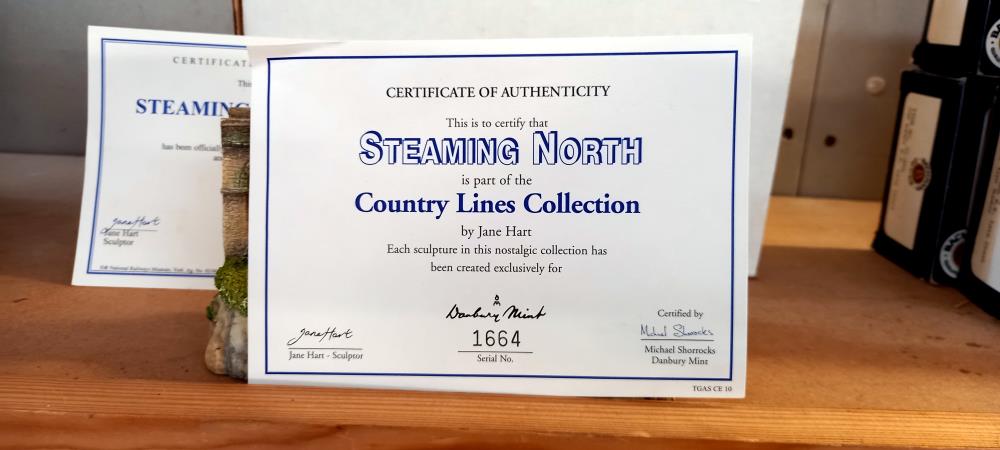 2 Danbury mint steaming into history & steaming North Jane Hart dioramas with certificates. (Only - Image 5 of 5