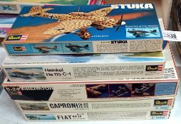 5 boxed Revell aeroplane model kits 1:72 scale believed to be complete