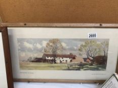 An original vintage framed railway carriage print of 'Theddlethorpe Lincolnshire' from a watercolour