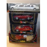 Burago Jaguar 1:18, Mercedes 1:20, Solido Ford, Pompiers & a Lincoln Limousine 1:24 scale