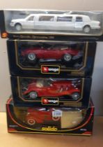 Burago Jaguar 1:18, Mercedes 1:20, Solido Ford, Pompiers & a Lincoln Limousine 1:24 scale
