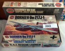 4 boxed Airfix aeroplane model kits 1:72 scale believed to be complete