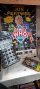 A Doctor Who stage show poster with Jon Pertwee, Doctor Who the Ultimate adventure stage play, Clock
