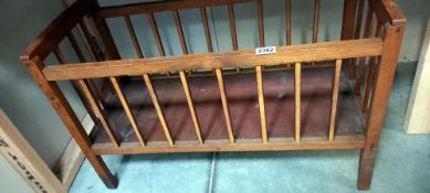 A vintage wooden dolls cot COLLECT ONLY