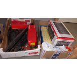 2 Boxes of '00' gauge railway accessories including track power controller etc