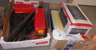 2 Boxes of '00' gauge railway accessories including track power controller etc