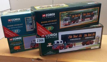 4 boxed Corgi classics Eddie Stobart lorries 14303, 13601 & 97369 x 2