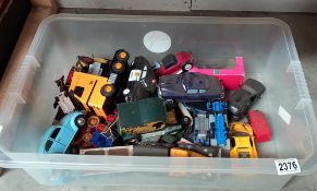 A large box of mixed die cast & plastic vehicles including early Yesteryear