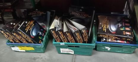 3 Large boxes of albums of Star Trek official fact files