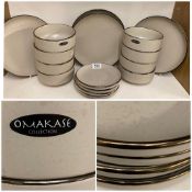 A Omakase Stone ware set of 8 assorted plates and 8 bowls (16)