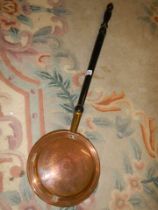 A Victorian copper warming pan, COLLECT ONLY.