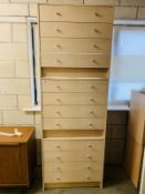 3 x 4 drawer bedroom units width 9" inches x height 27 inches approx