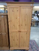 Large double pine effect wardrobe