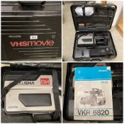 A Phillips VHS Movie camera in original case with instructions