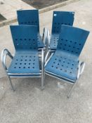 A set of 8 cafe / outdoor chrome framed chairs